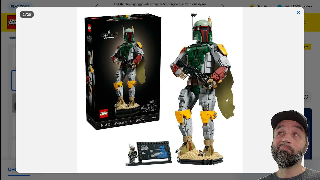 This LEGO Boba Fett is 16" / 41 cm tall & $170 USD, which is somehow reasonable #NotSponsored