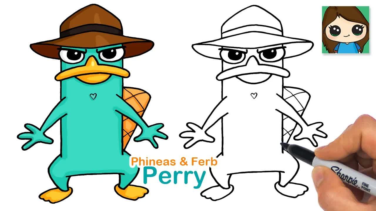 How to Draw Perry the Platypus | Phineas and Ferb Agent P