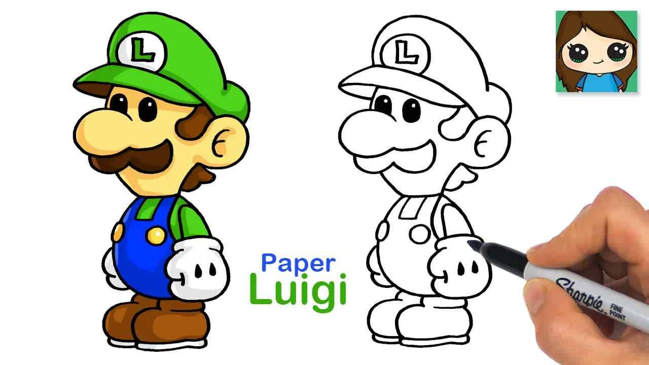 How to Draw Luigi | Paper Mario | Game Character Art