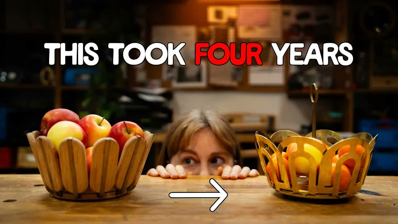 A fruit bowl that mechanically changes size
