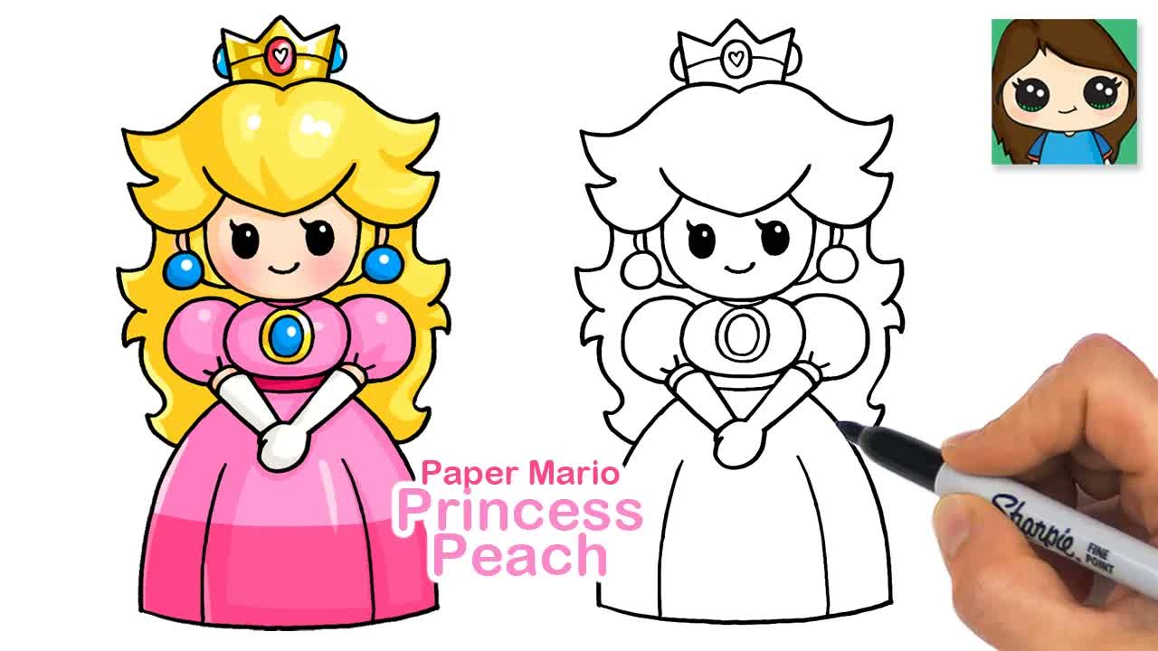 How to Draw Princess Peach | Paper Mario | Relaxing Game Character Art