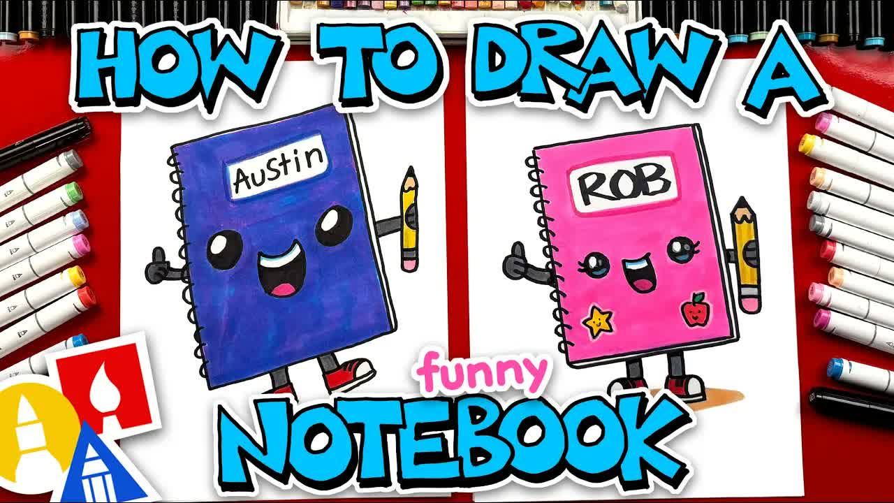 How To Draw A Funny School Notebook
