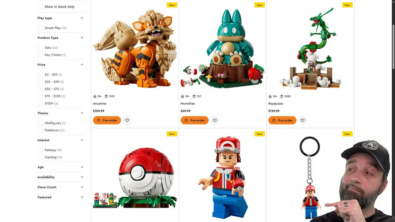 More LEGO Pokemon, now with Minifigs! Rayquaza, Arcanine, Munchlax, Pokeball, & Red #NotSponsored
