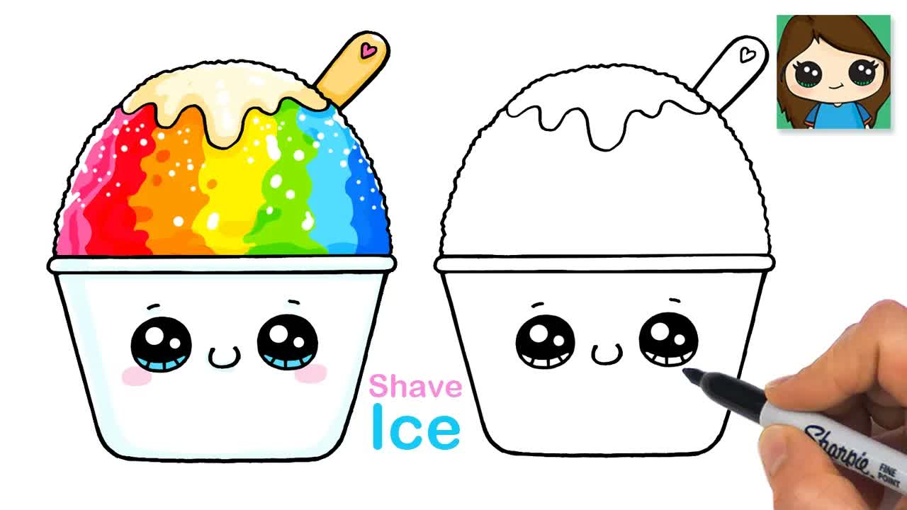 How to Draw a Cup of Shave Ice 🍧 Cute Summer Drawing
