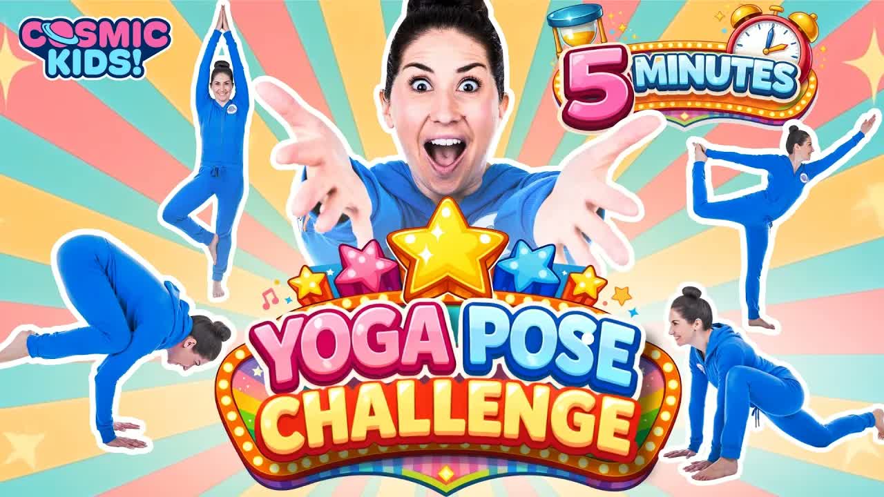 5 Minute Brain Break for Kids 🧠⚡ Yoga Pose Challenge with Jaime (9 Poses • 3 Levels)