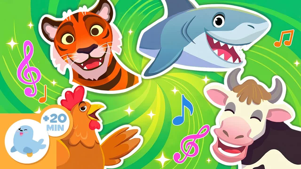 Marine, Wild, and Farm Animals 🐢🦒🐑 Educational Songs