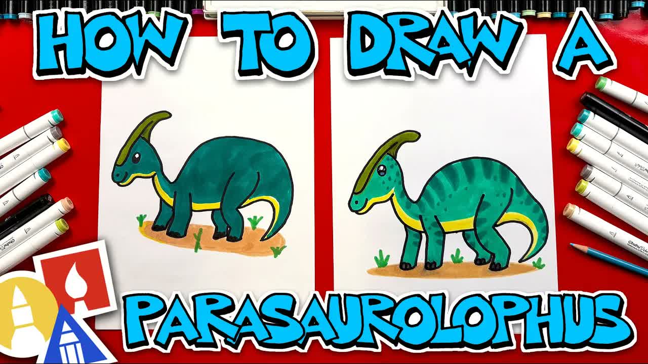 How To Draw A Parasaurolophus Dinosaur