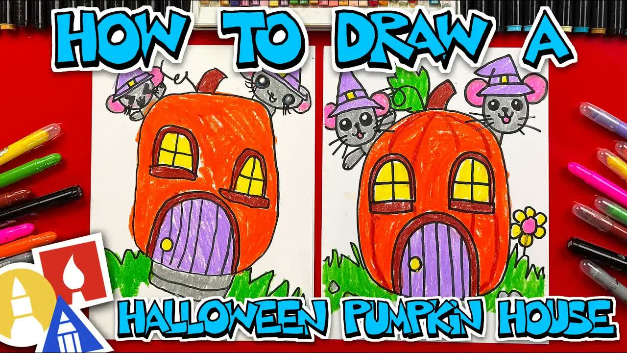 How To Draw A Halloween Pumpkin House