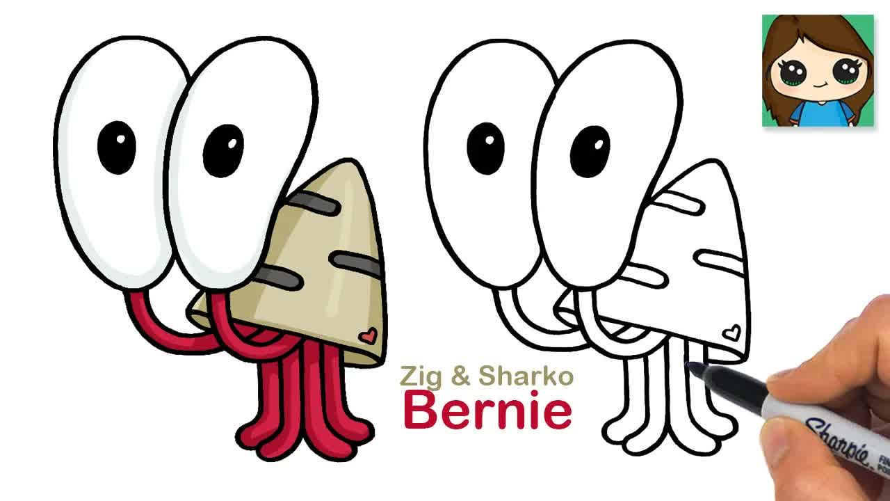 How to Draw Bernie Hermit Crab | Zig and Sharko