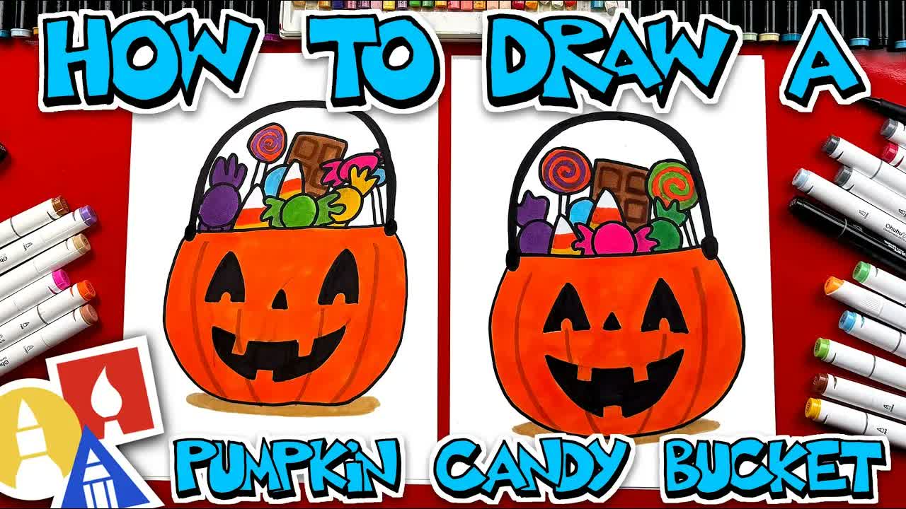 How To Draw A Pumpkin Candy Bucket