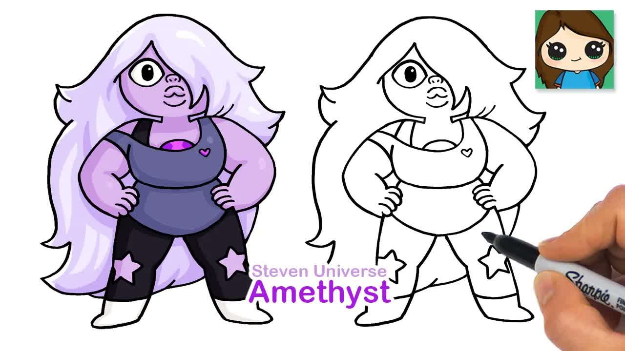 How to Draw Amethyst | Steven Universe | Relaxing Cartoon Girl Character Art