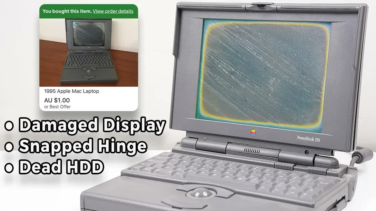 Restoring a $1 Vintage Apple PowerBook 150 that’s falling apart.