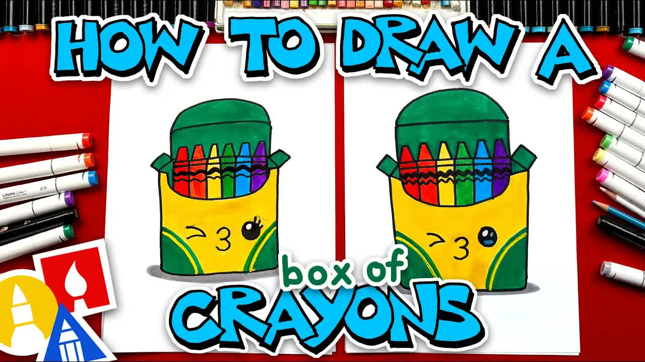 How To Draw A Funny Box Of Crayons