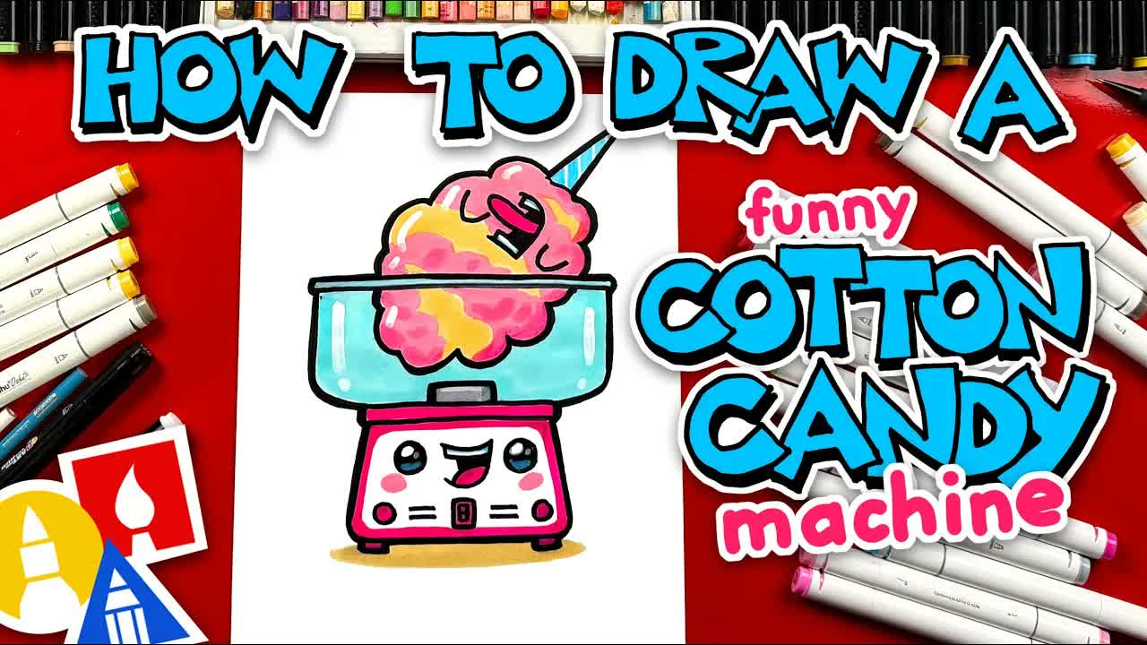 How To Draw A Cotton Candy Machine
