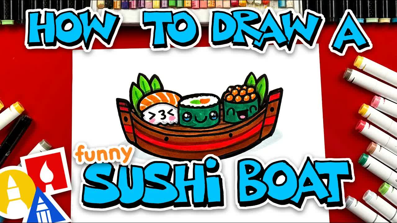 How To Draw A Sushi Boat With Buddies