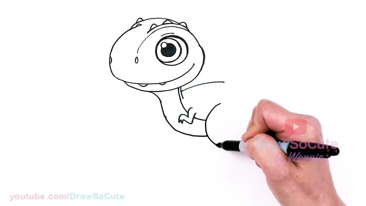 How to Draw Rhubarb T-Rex | Paw Patrol Dino Movie