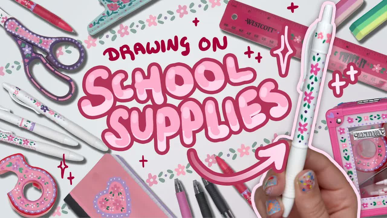 DRAWING ON ART SUPPLIES! | Making School Supplies Match!