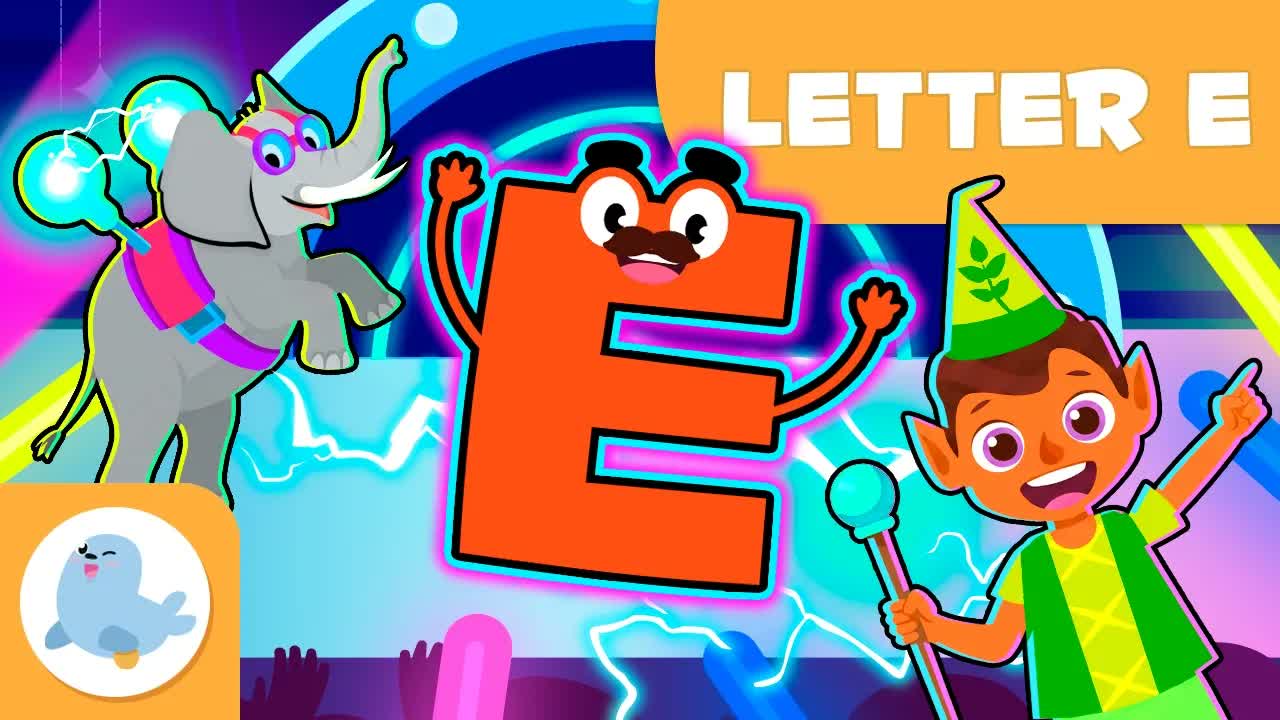 Letter E 🐘🎵 The New Smile and Learn ABCs