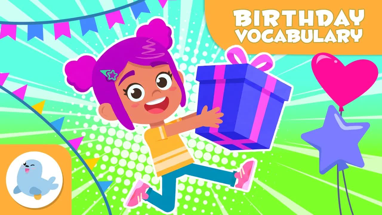BIRTHDAY Vocabulary for Kids 🎂🎈 Presents, Balloons, Cake, Candles, and More 🎁