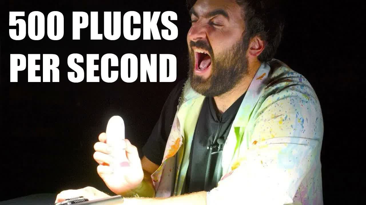 High-Speed Hair-Plucking Machine in Macro Slow Mo - The Slow Mo Guys