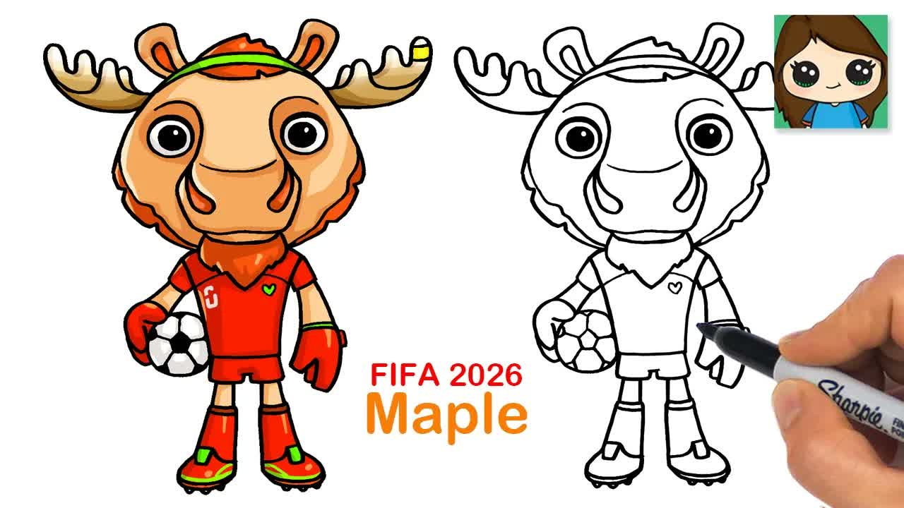 How to Draw FIFA World Cup | Maple Moose Canada Soccer Mascot