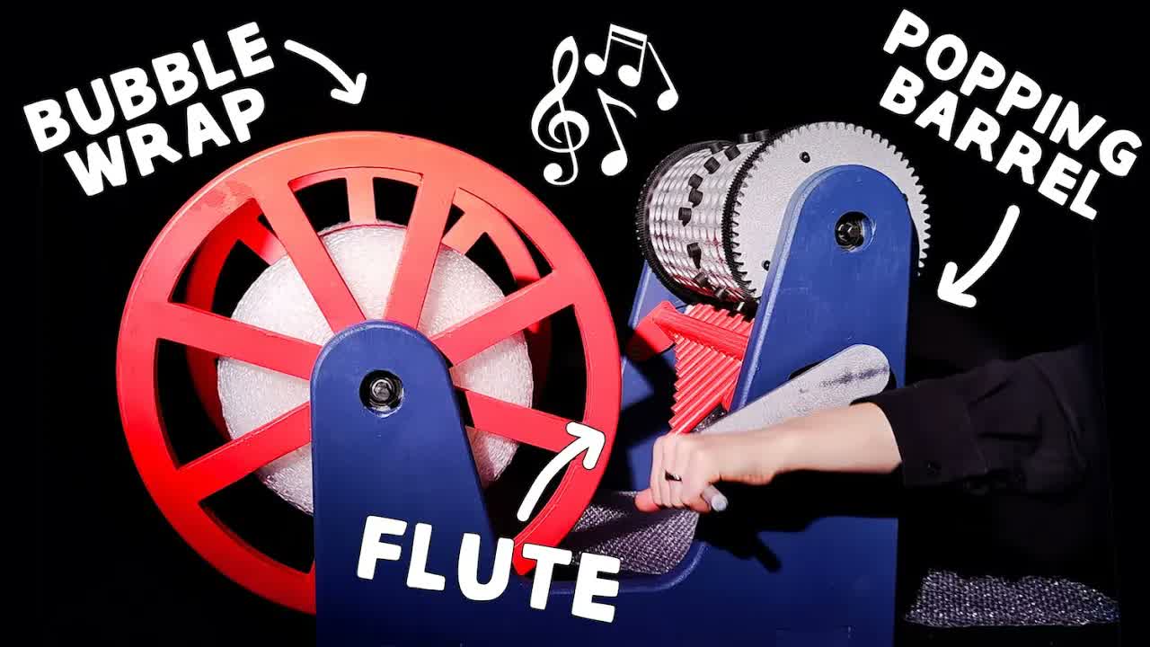 This machine plays songs by popping bubble wrap