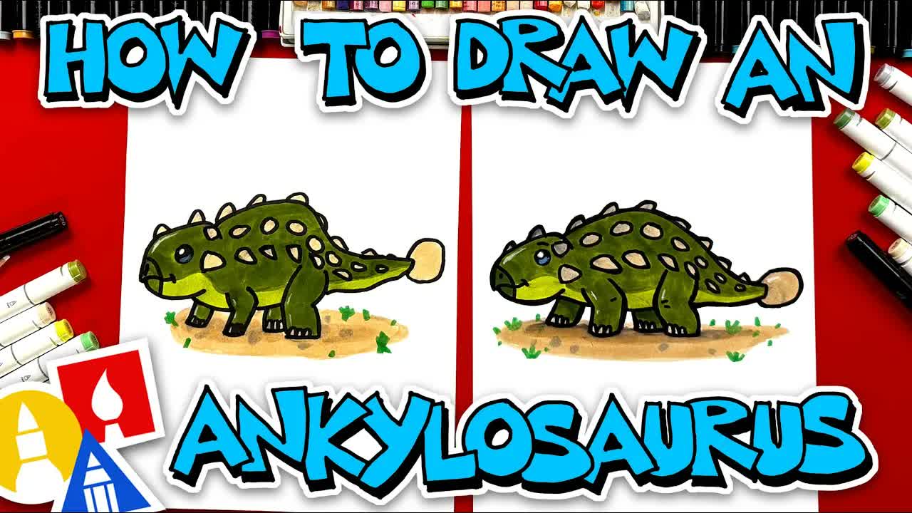 How To Draw A Cartoon Ankylosaurus