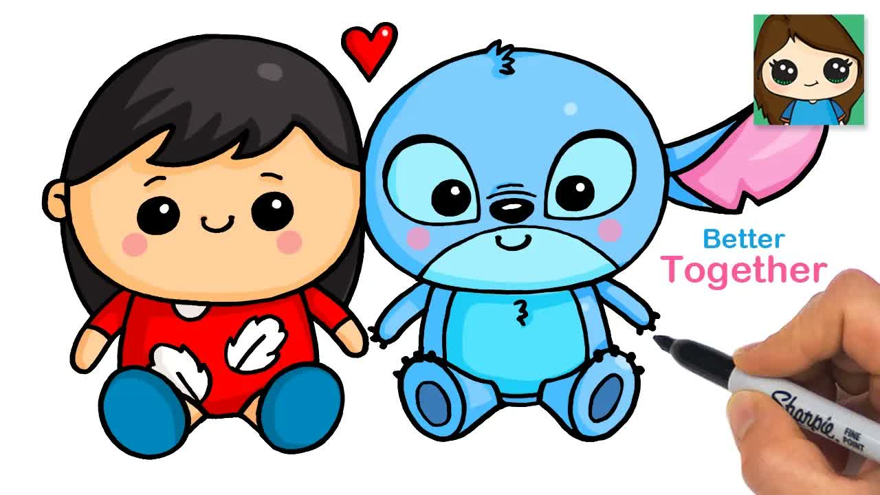 How to Draw Lilo and Stitch ❤️ Hallmark Better Together