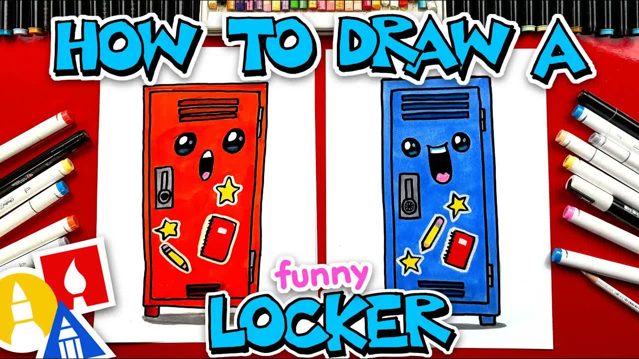 How To Draw A Funny School Locker