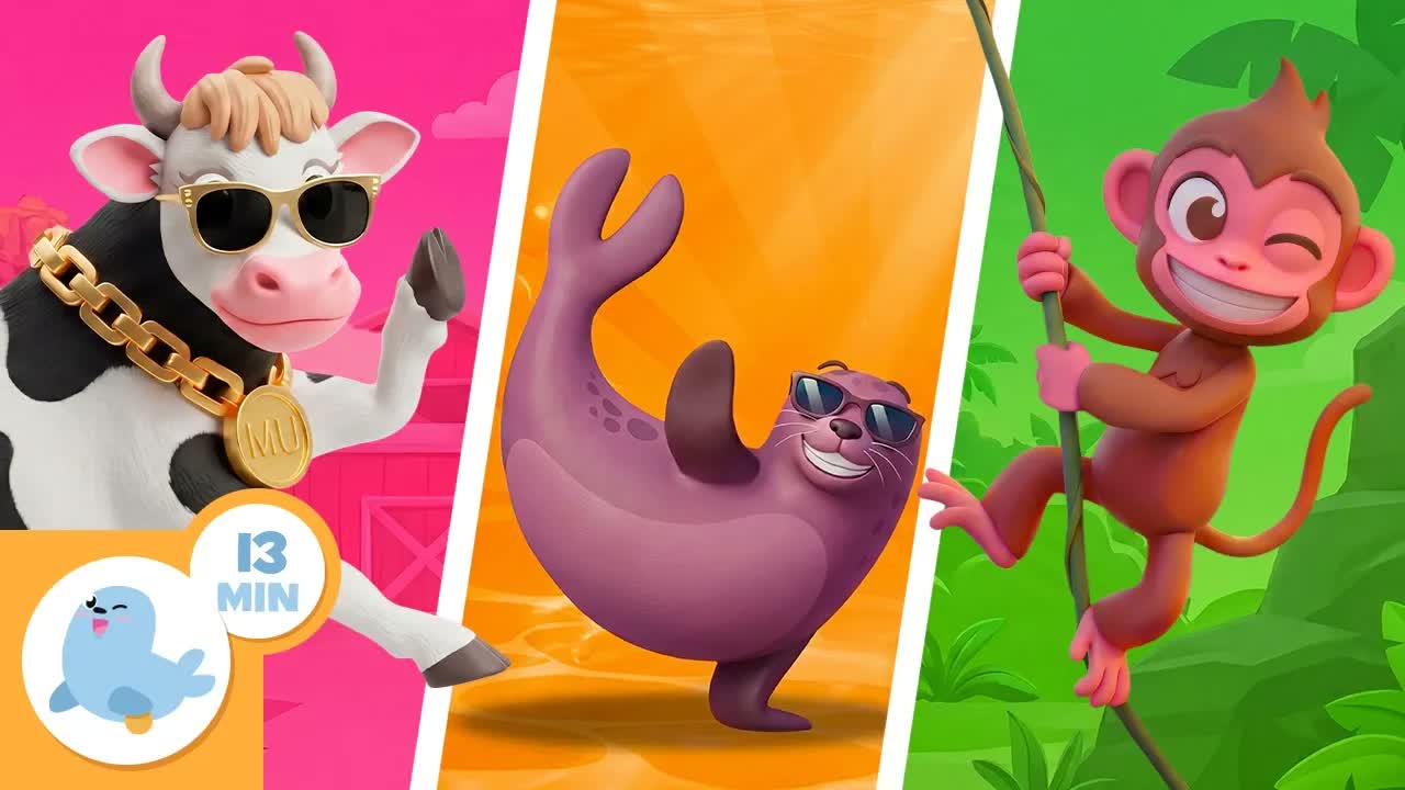 🎶 ANIMAL Songs for Kids 🐾 Farm, Wild, and Marine Animals 🦁🐬🐮