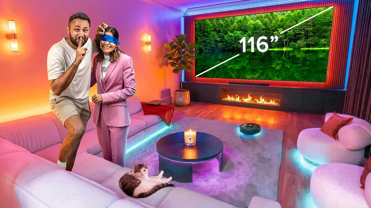 I Transformed my Parents Living Room - ft World’s Biggest TV (Hisense)