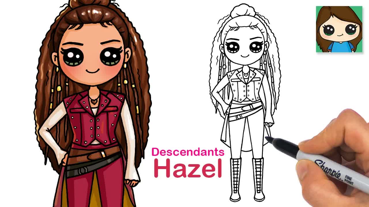 How to Draw Hazel Hook | Disney Descendants Wicked Wonderland